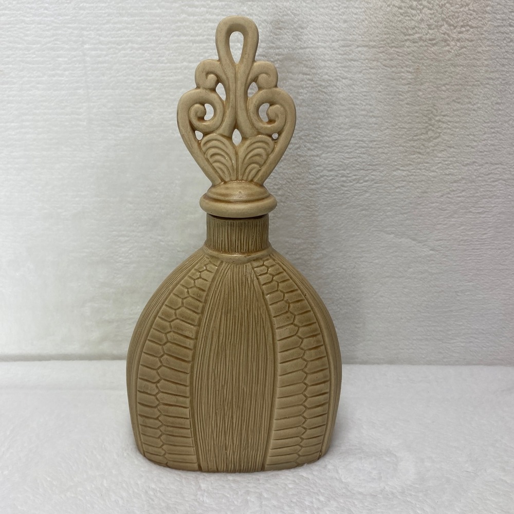Vintage‎ Ceramic Ornate Beige Decorative Decanter